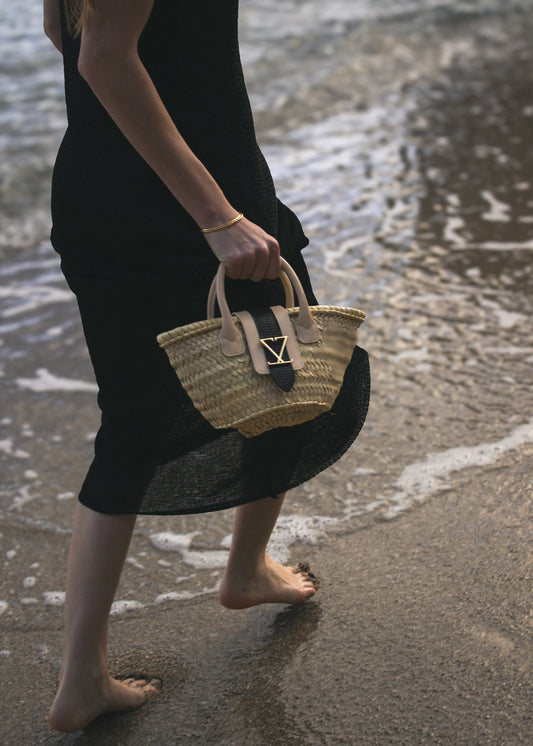 Mini Deiá Sand & Black Basket